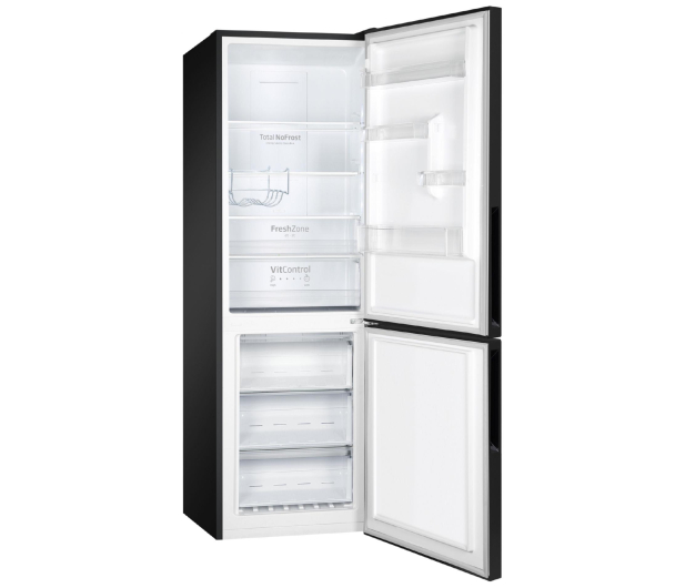 Lodówka Amica FK3356.4GBDFZAA No Frost 185,5cm Czarne Szkło Komora Zero 317L - 574644 - zdjęcie 3